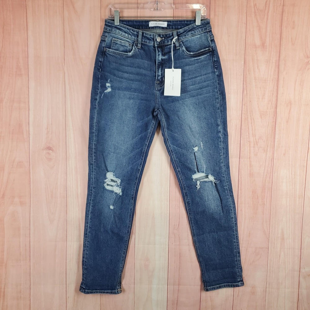 Flying Monkey Mens Skinny Jeans Sz‎ 29 Blue Cotton 5-Pockets Style Straight Leg